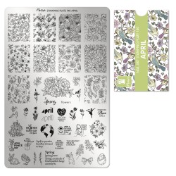 Moyra Stamping Plate 140 April + Gratis Try-on plate Sheet