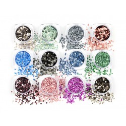D'Or Nails Glittermix Metal Round